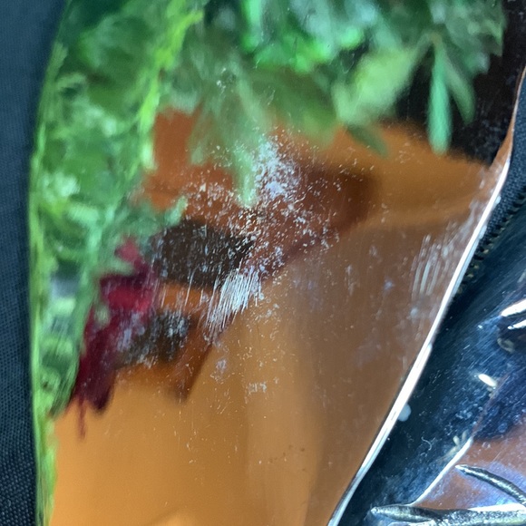 Bombay company amethyst collection silver branch & leaf wedding cake serving set - Picture 12 of 12